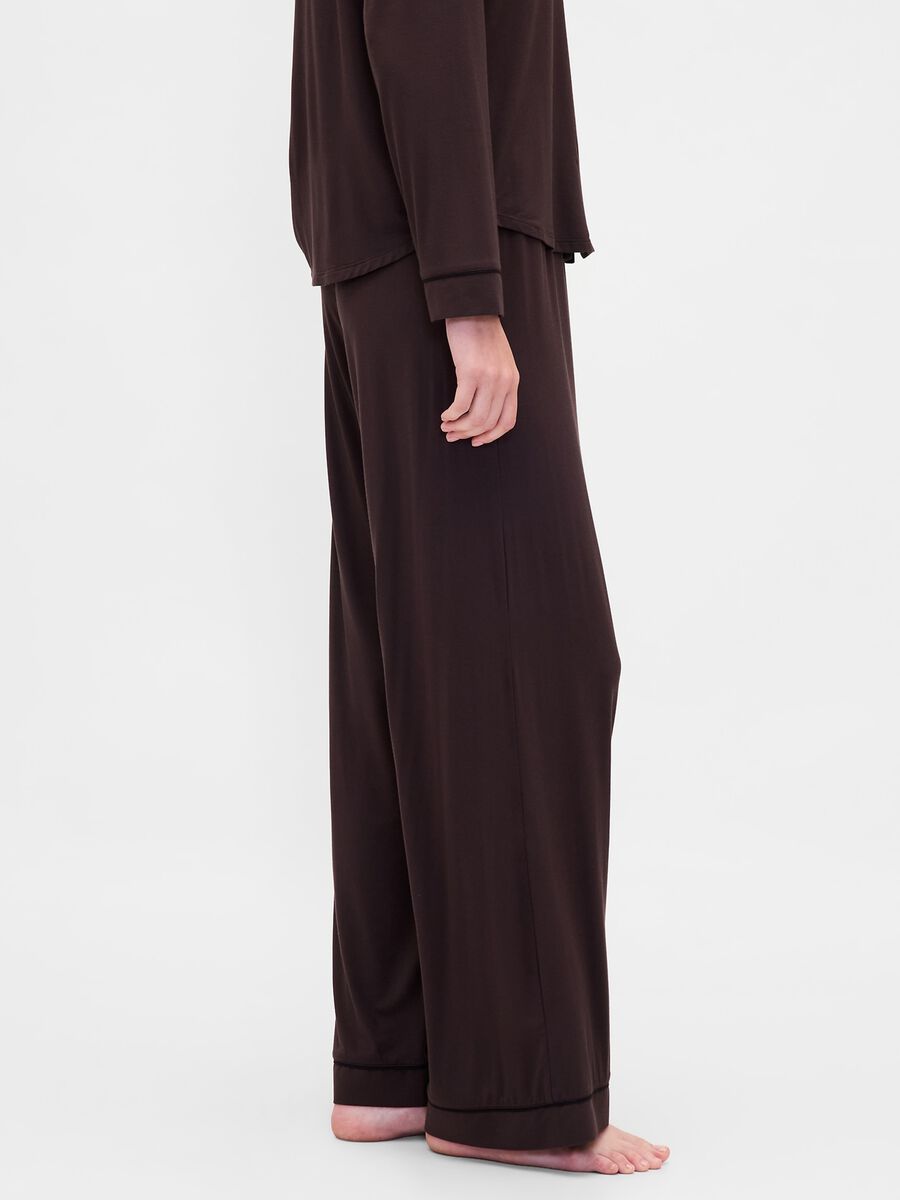 Pigiama marrone in tessuto modal elasticizzato_3
