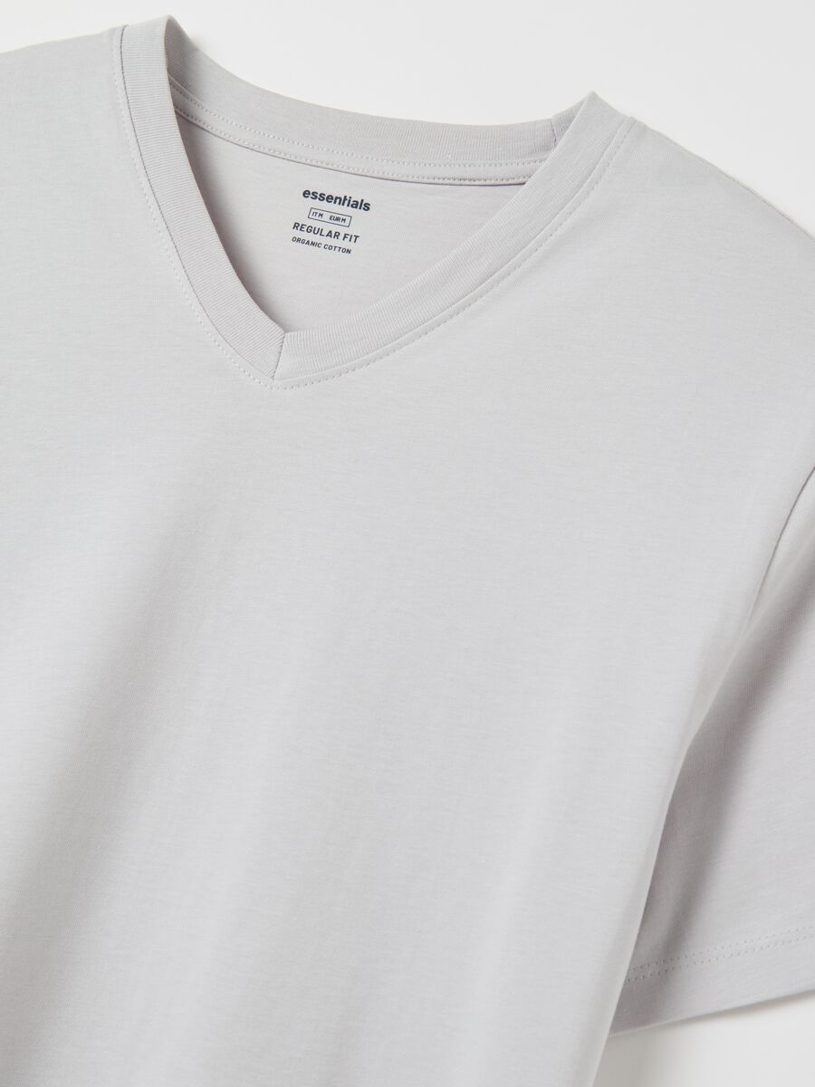 Organic cotton T-shirt with V neck_5