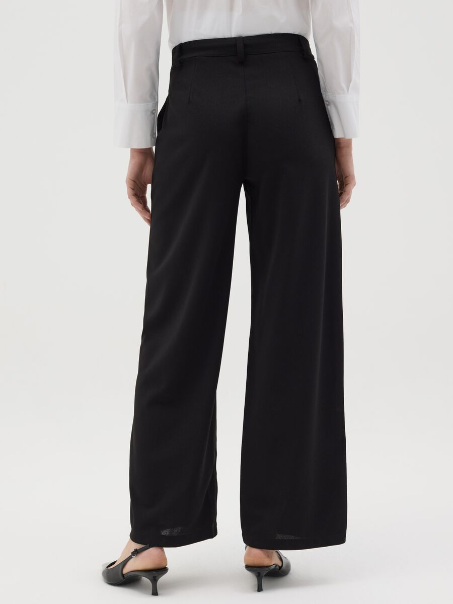 Black palazzo trousers with pockets_2