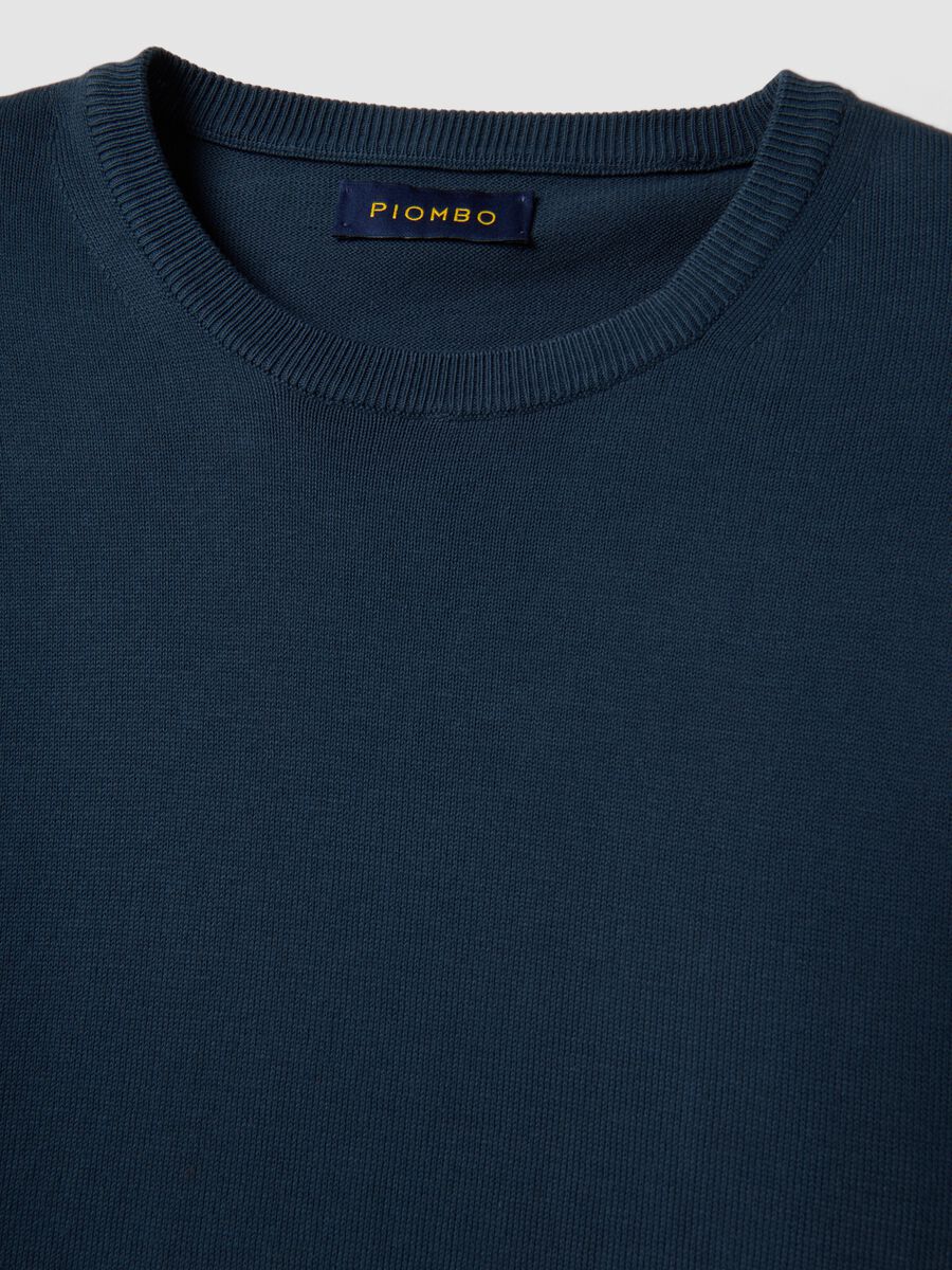 Blue Cotton Jumper, Regular Fit_5