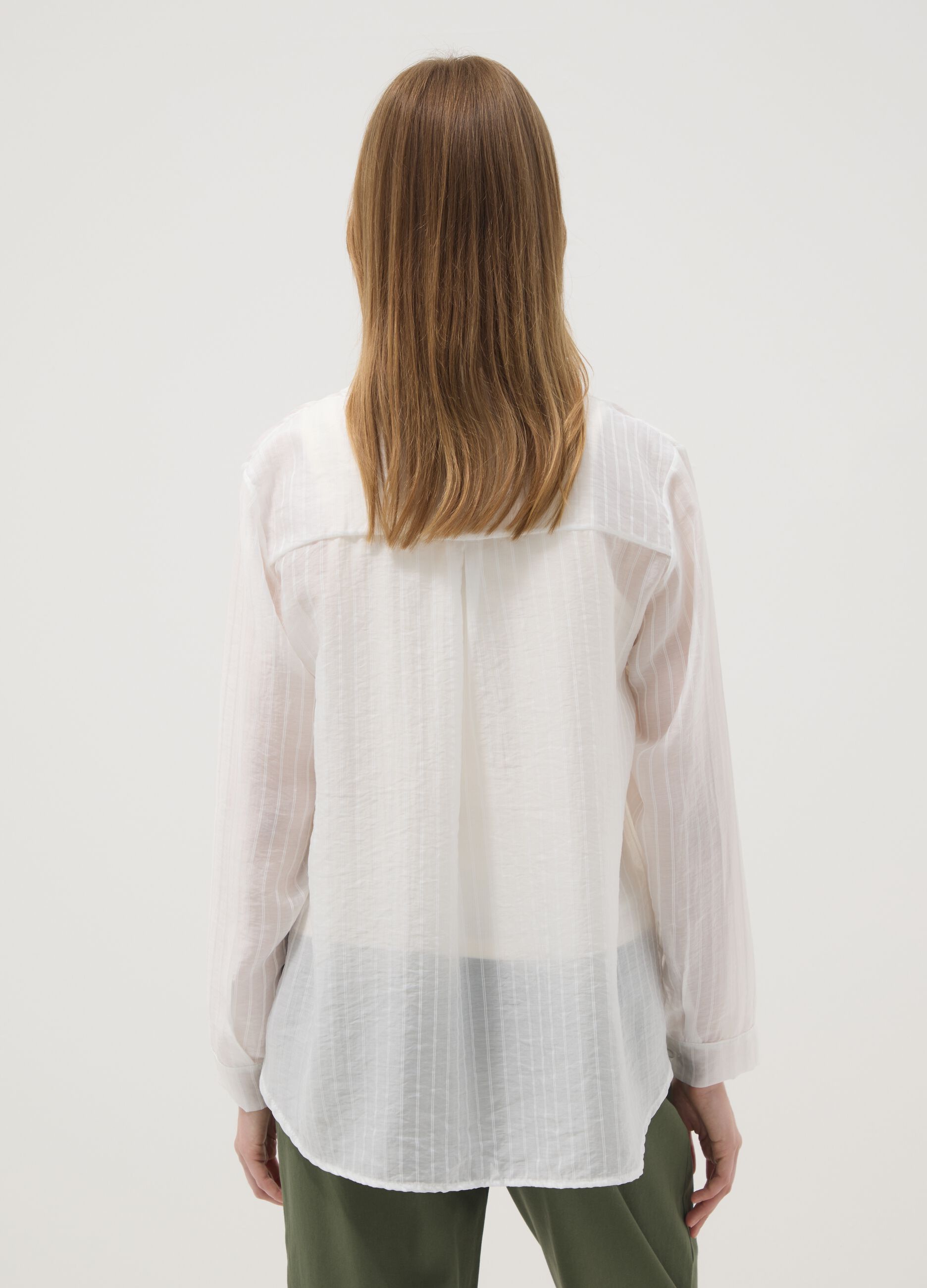White lyocell-blend shirt