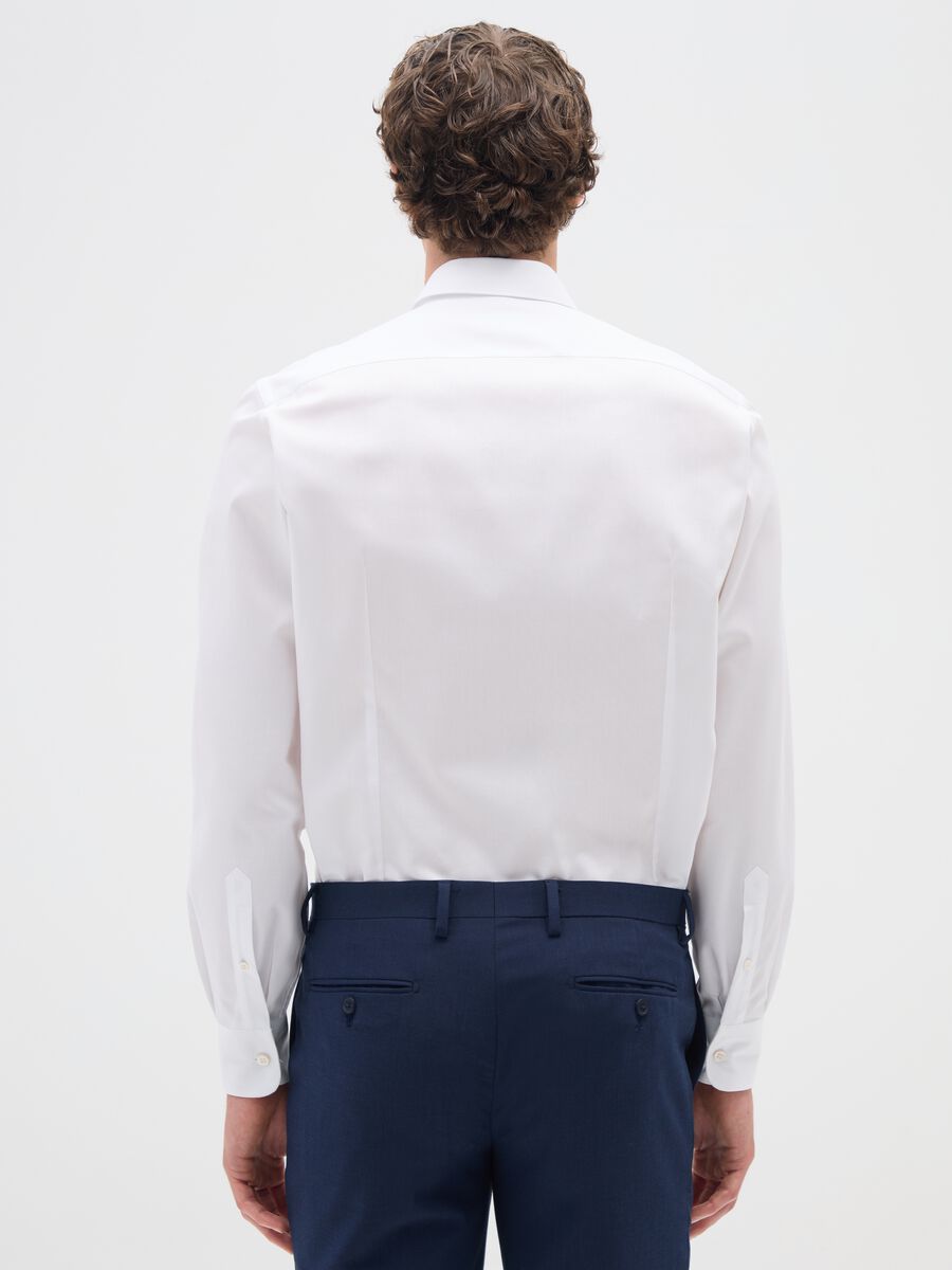 White Cotton Slim Fit Shirt_2