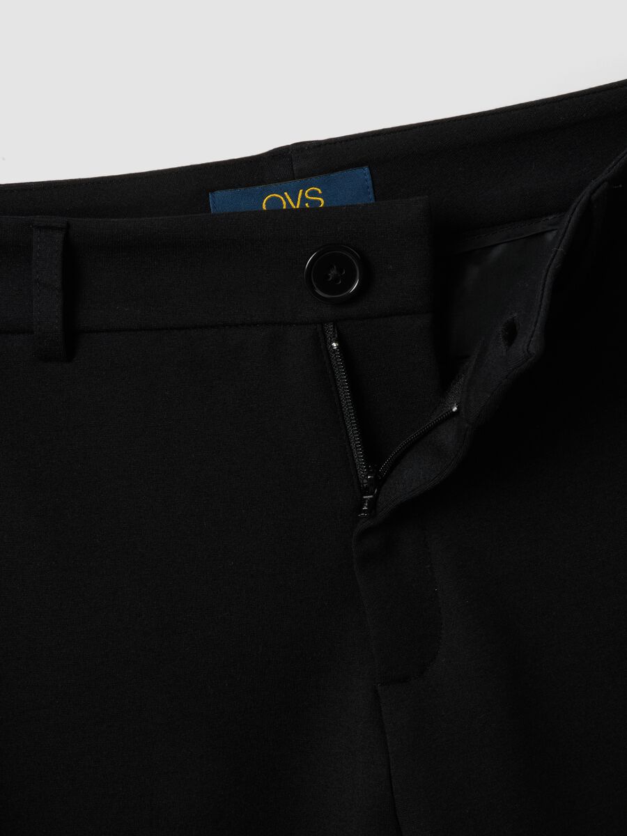 Black stretch viscose trousers_5