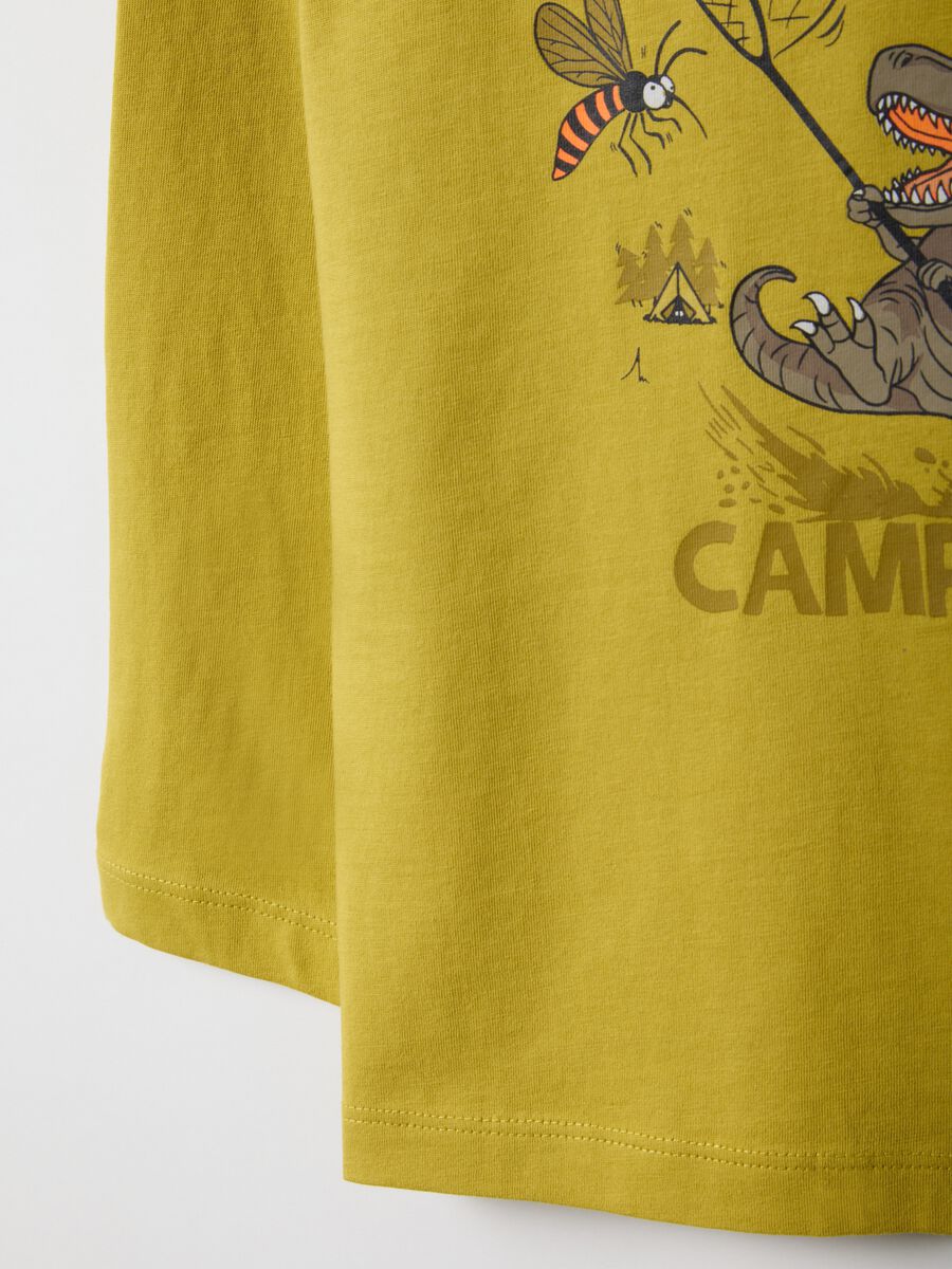 Yellow pure cotton children's regular fit T-shirt with print_3