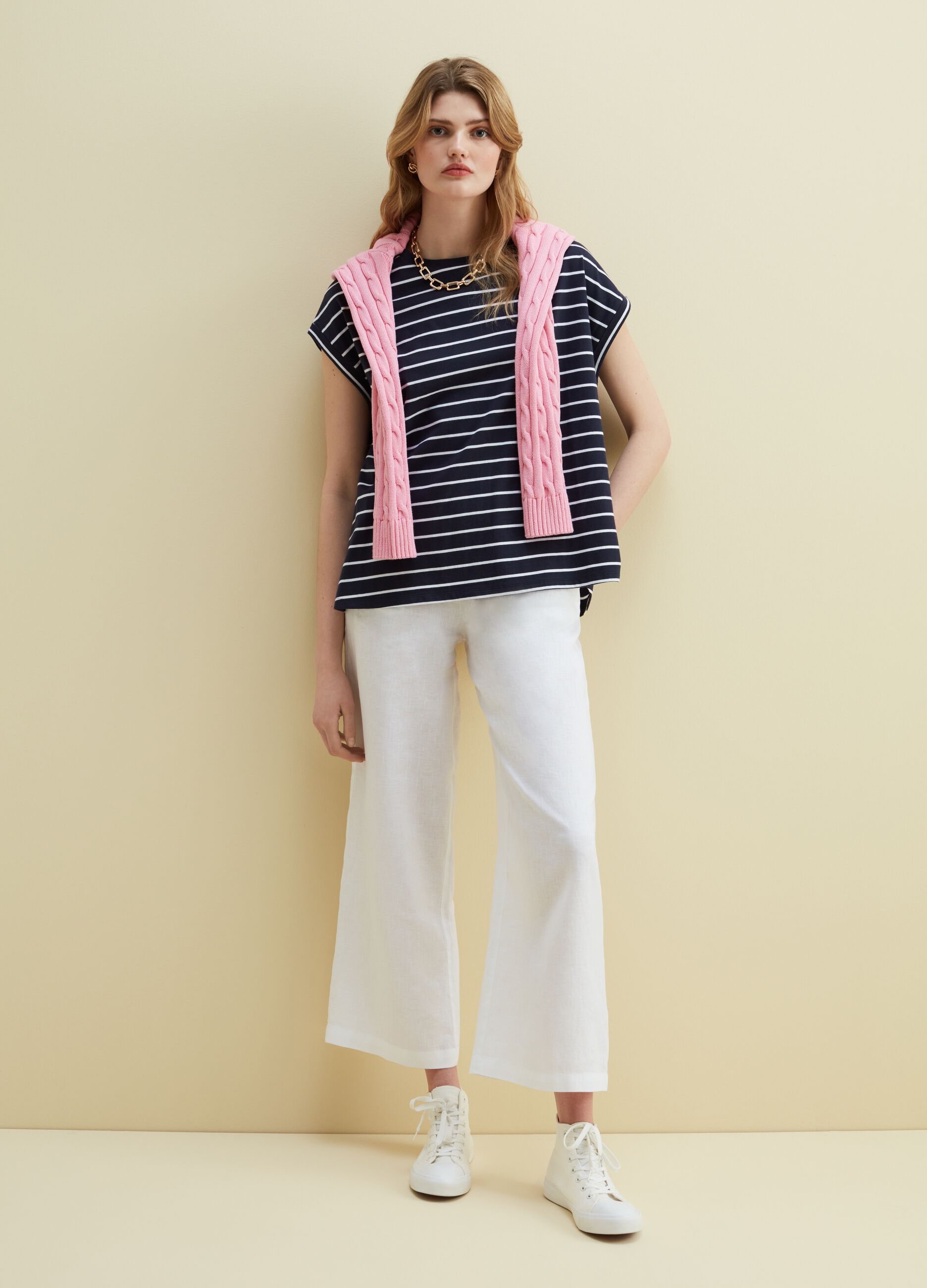 Oversize T-shirt with stripes