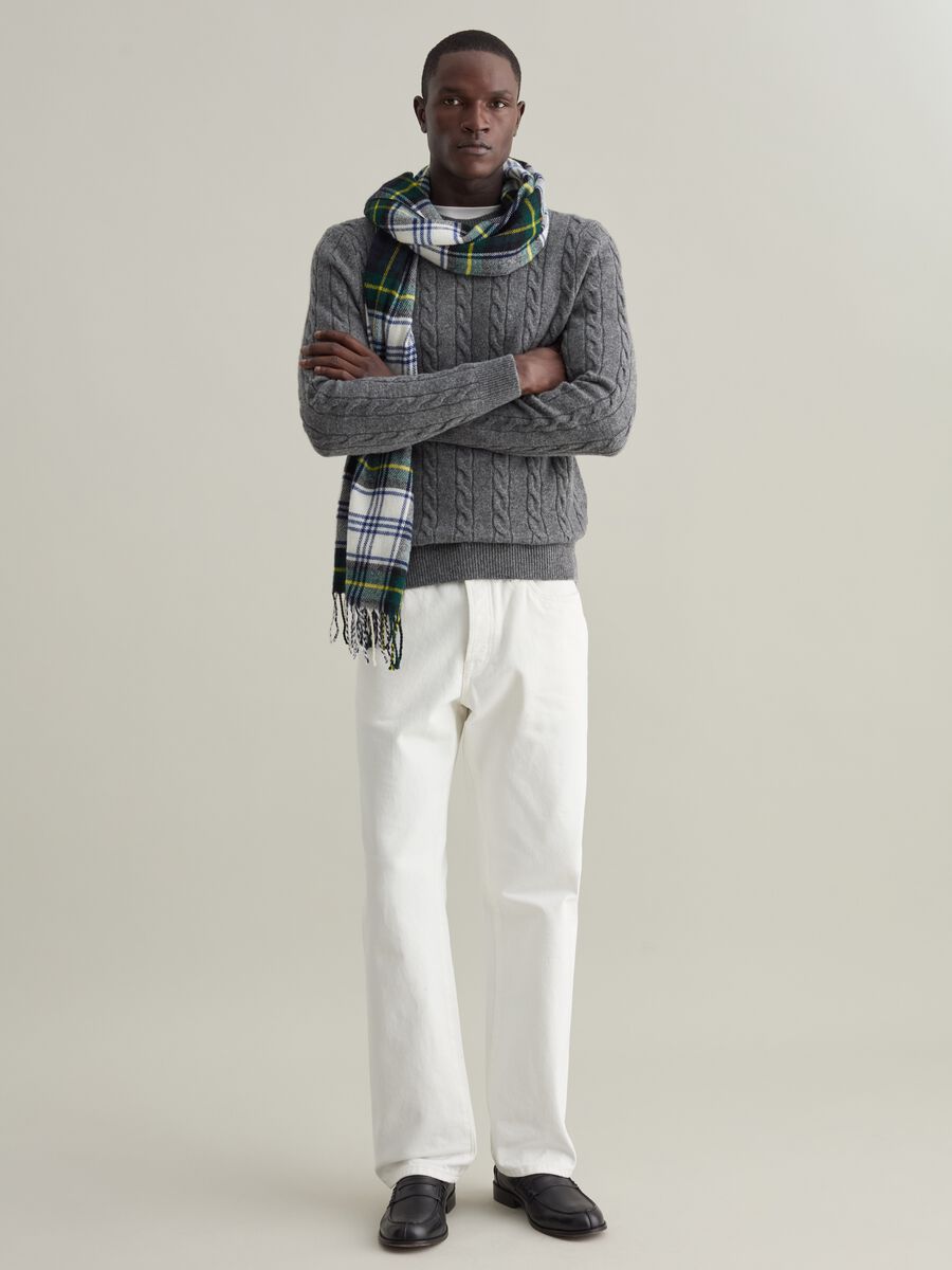 Pullover in cable-knit lambswool_1