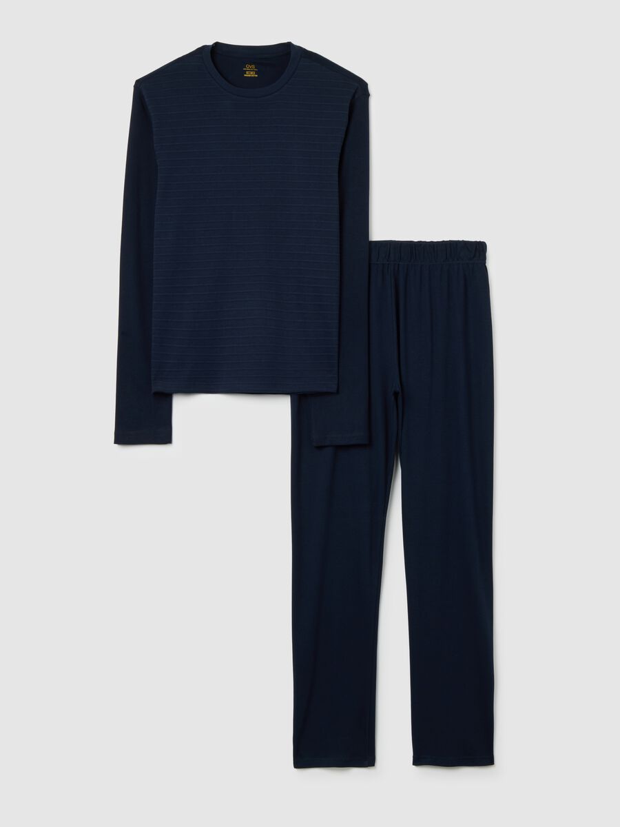 Pigiama blu da uomo in cotone_4