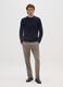 Brown slim fit cotton chinos_0