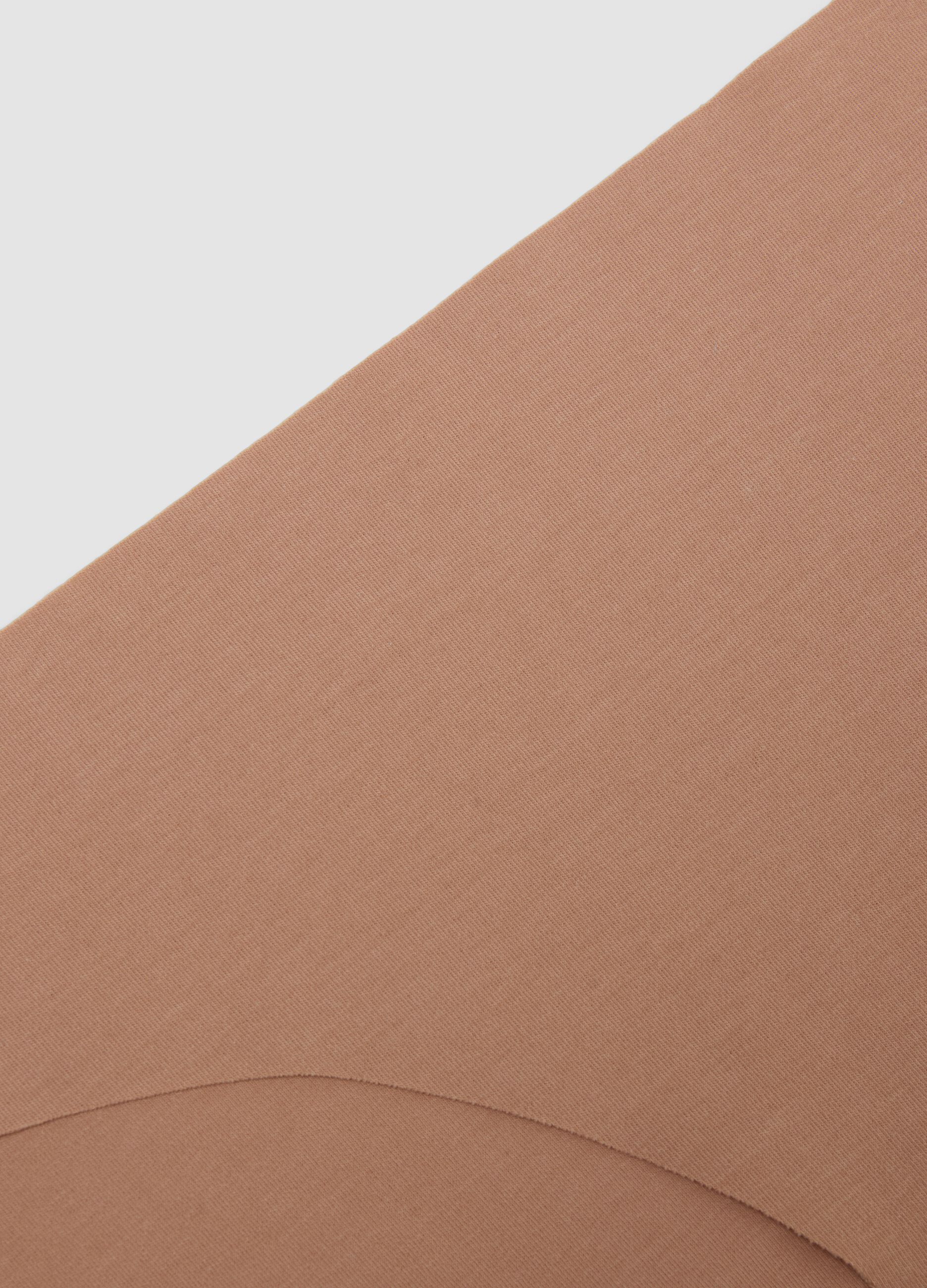 Beige regular fit stretch cotton briefs