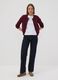 Burgundy pure cotton crew-neck cardigan with buttons, regular fit_1