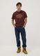 Brown pure cotton crew-neck T-shirt with Jeep print_1