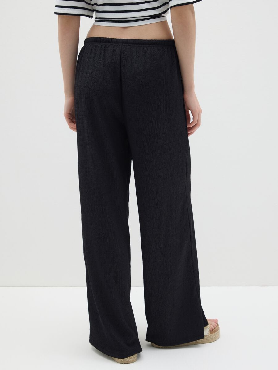 Black wide trousers with elastic waist B.Angel_3