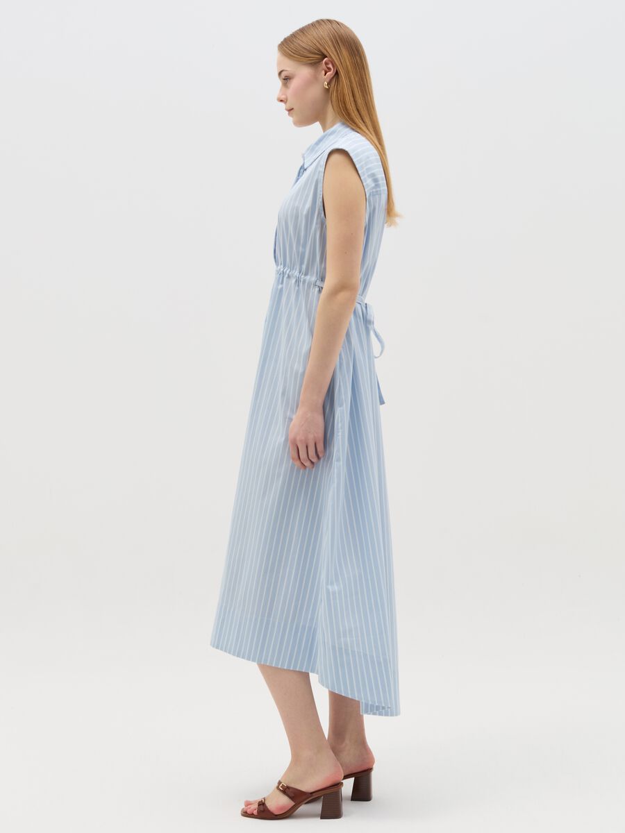 Long maternity shirt dress with stripes_1