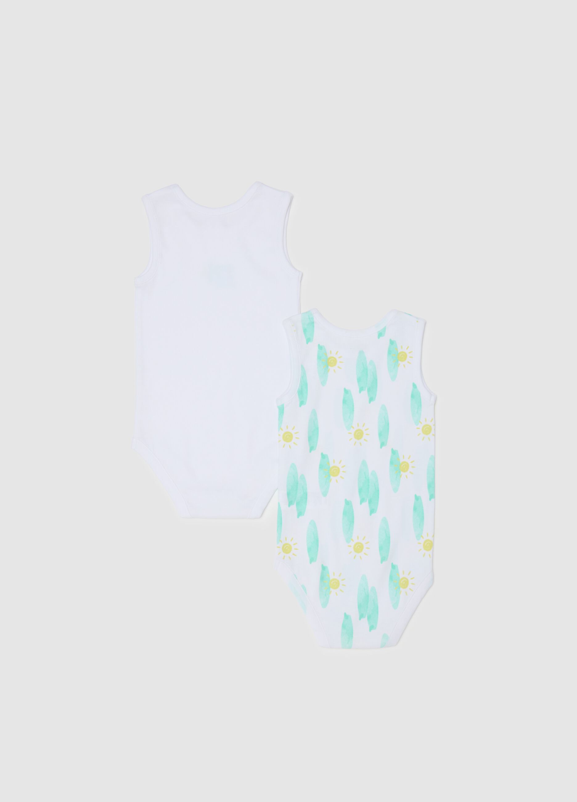 Multicoloured pure cotton child's bodysuit with design