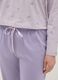 Purple pure cotton pyjamas with serafino collar and floral pattern_3