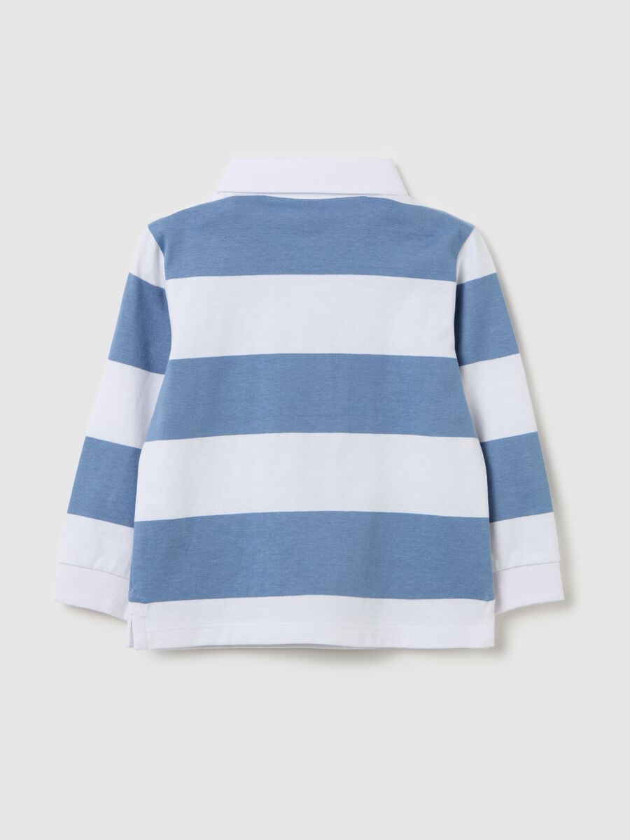 Polo maniche lunghe in cotone a righe _1