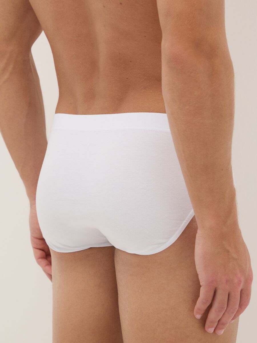 Multipack regular fit white cotton stretch briefs_2