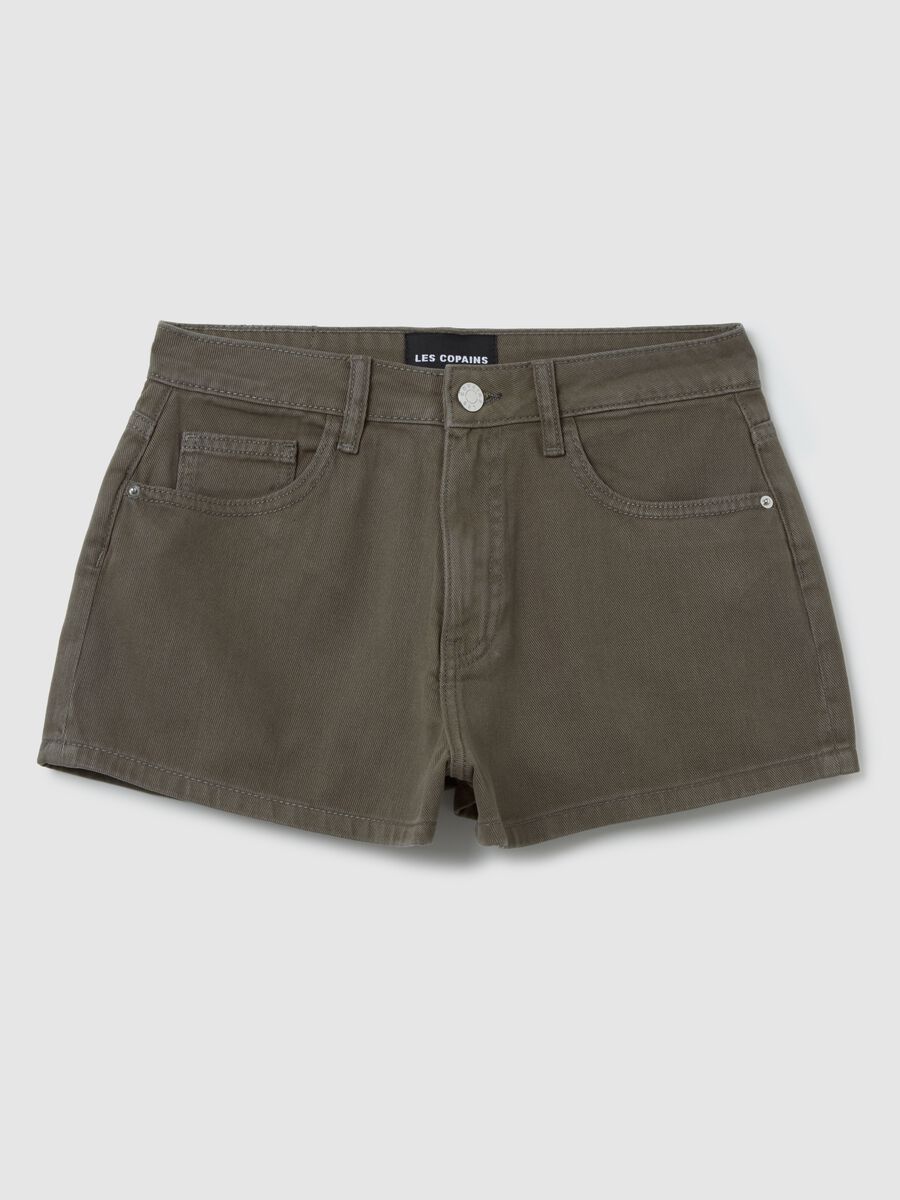 Women's grey cotton shorts in regular fit_0