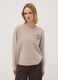 Sand viscose-blend top with appliqu&eacute; flower, regular fit_2