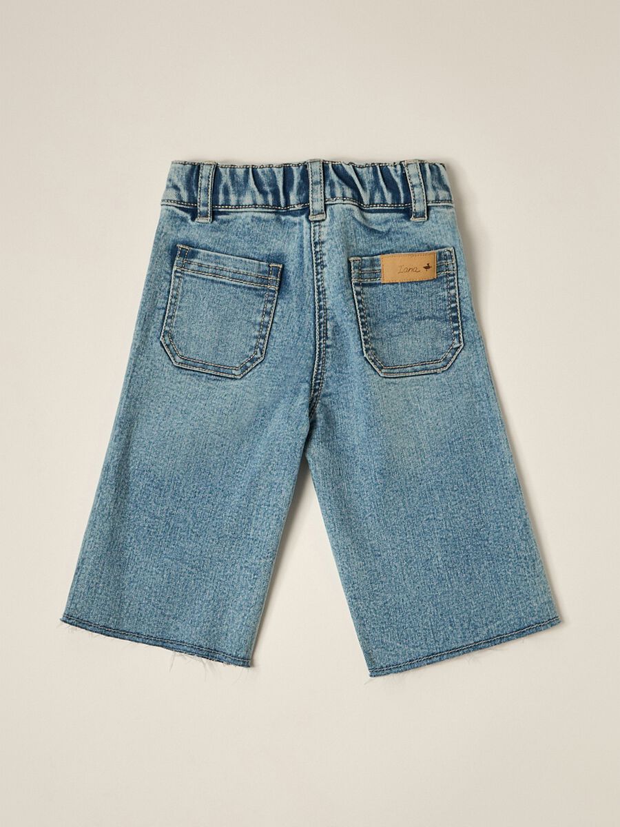 IANA newborn girl trousers in cotton blend denim_1