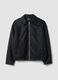 Black regular-fit jacket with zip and collar_0
