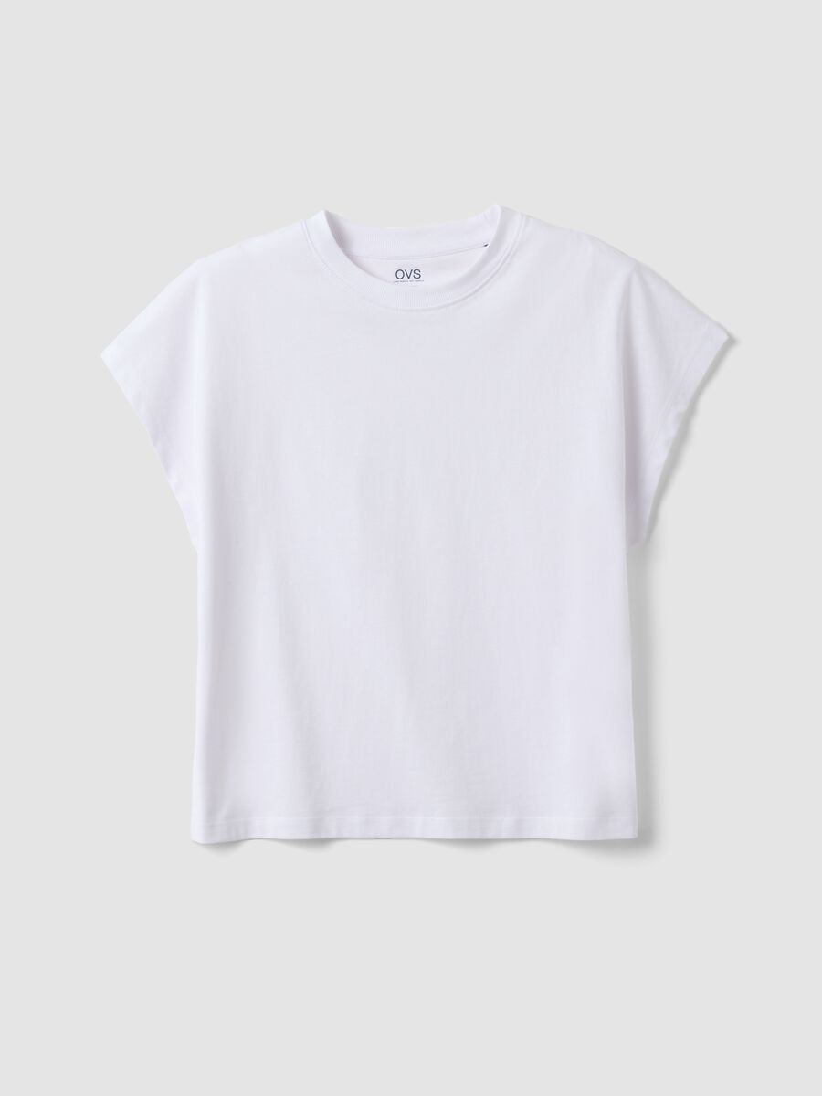 White short-sleeve fitted pure cotton T-shirt_4