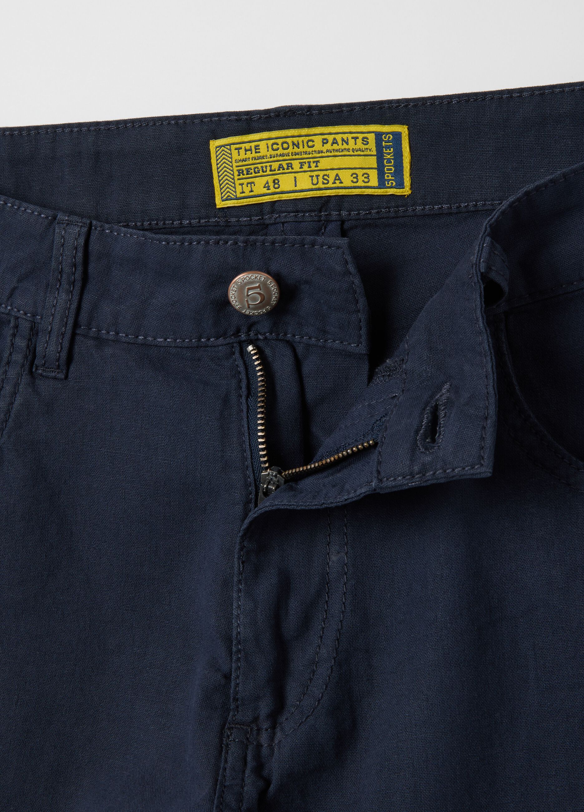 Shorts da uomo in cotone blu regular fit