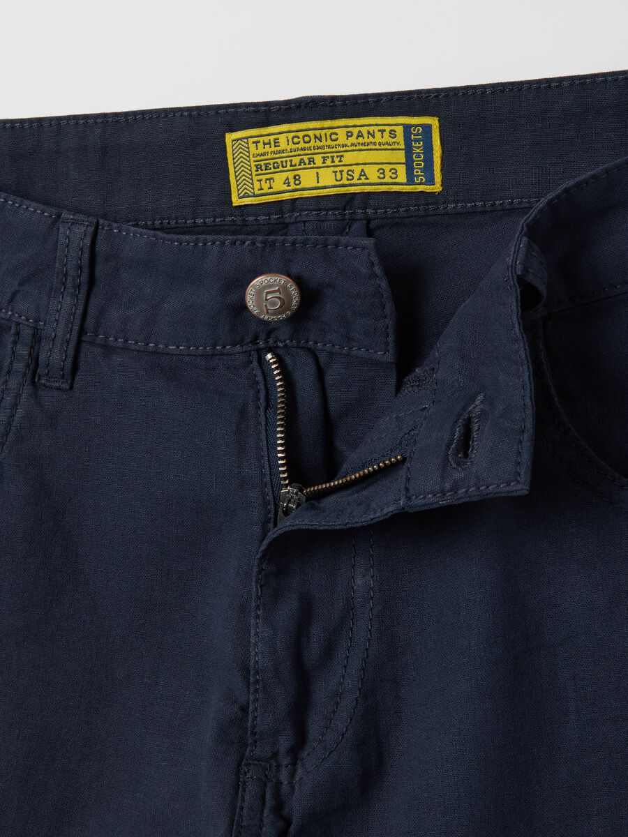 Men's Blue Cotton Regular Fit Shorts_5