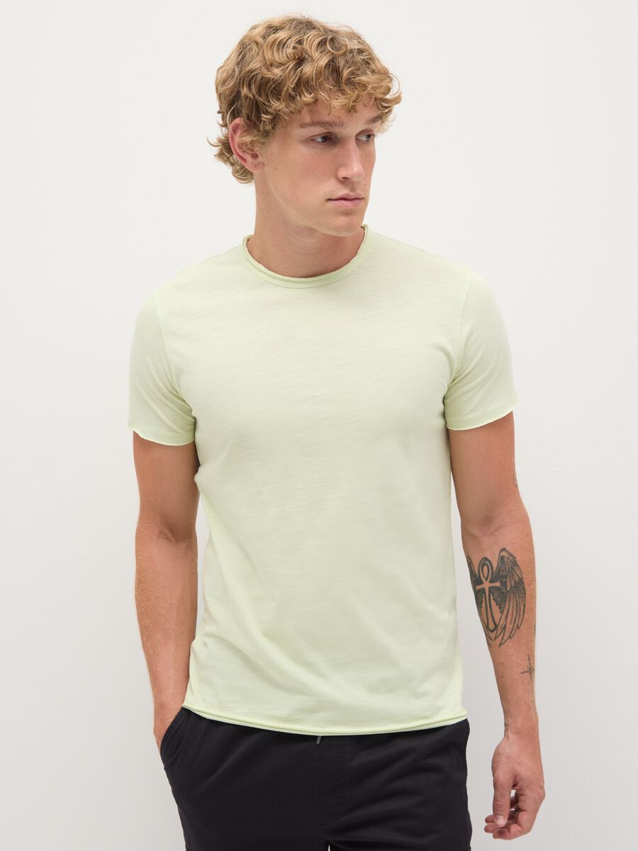 Men's Green Regular Fit Pure Cotton T-Shirt_0