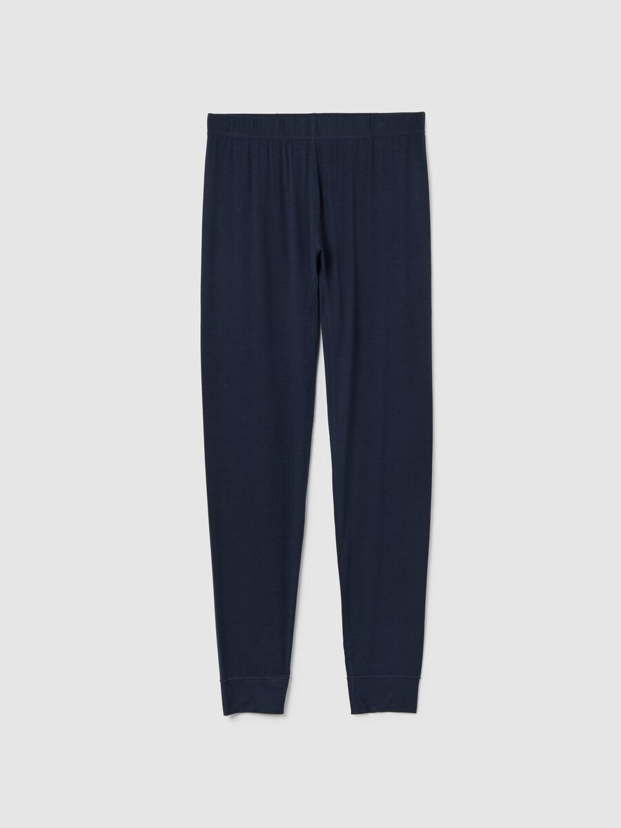 Blue regular fit leggings_4