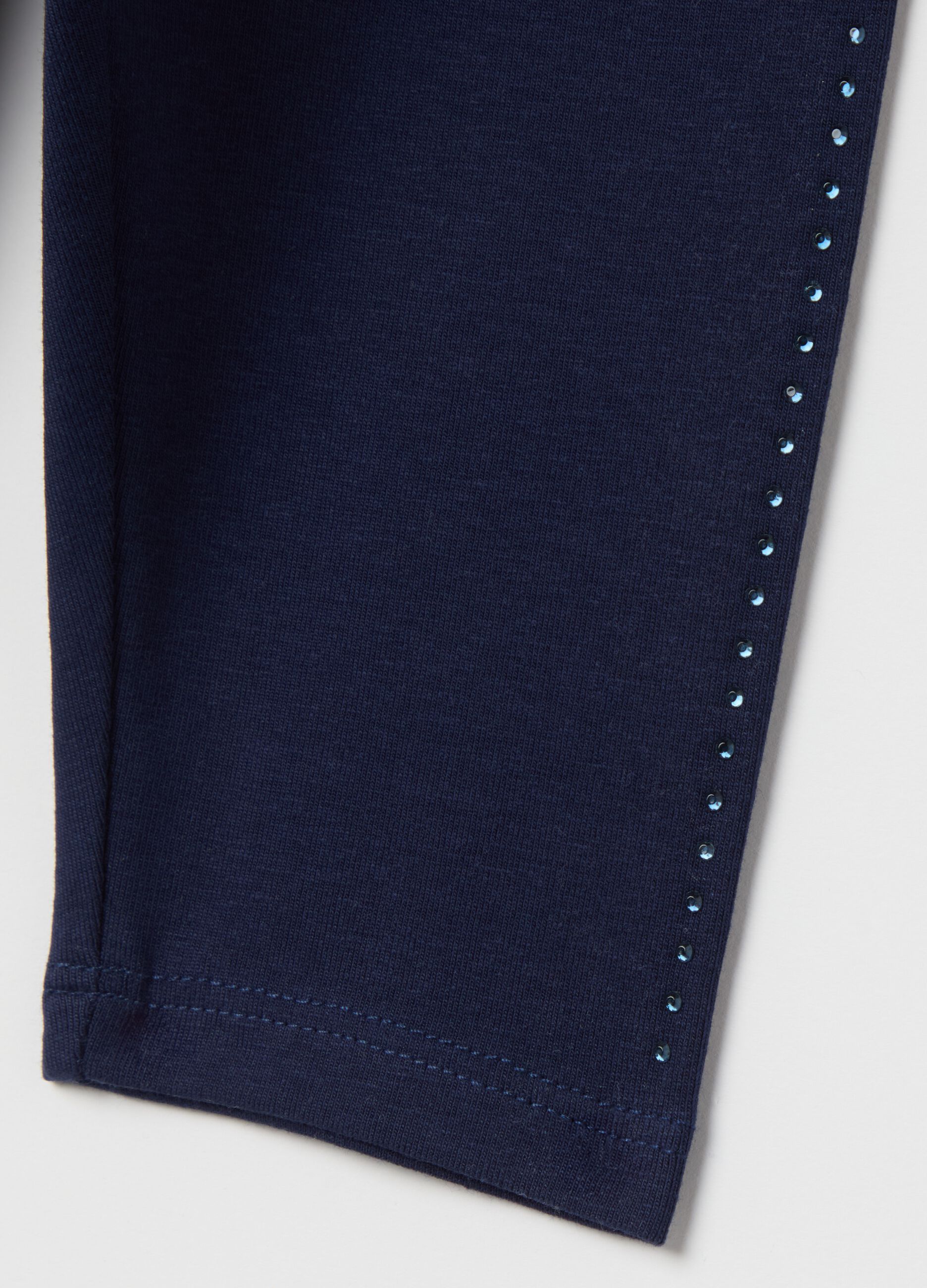Three-quarter leggings with diamantés