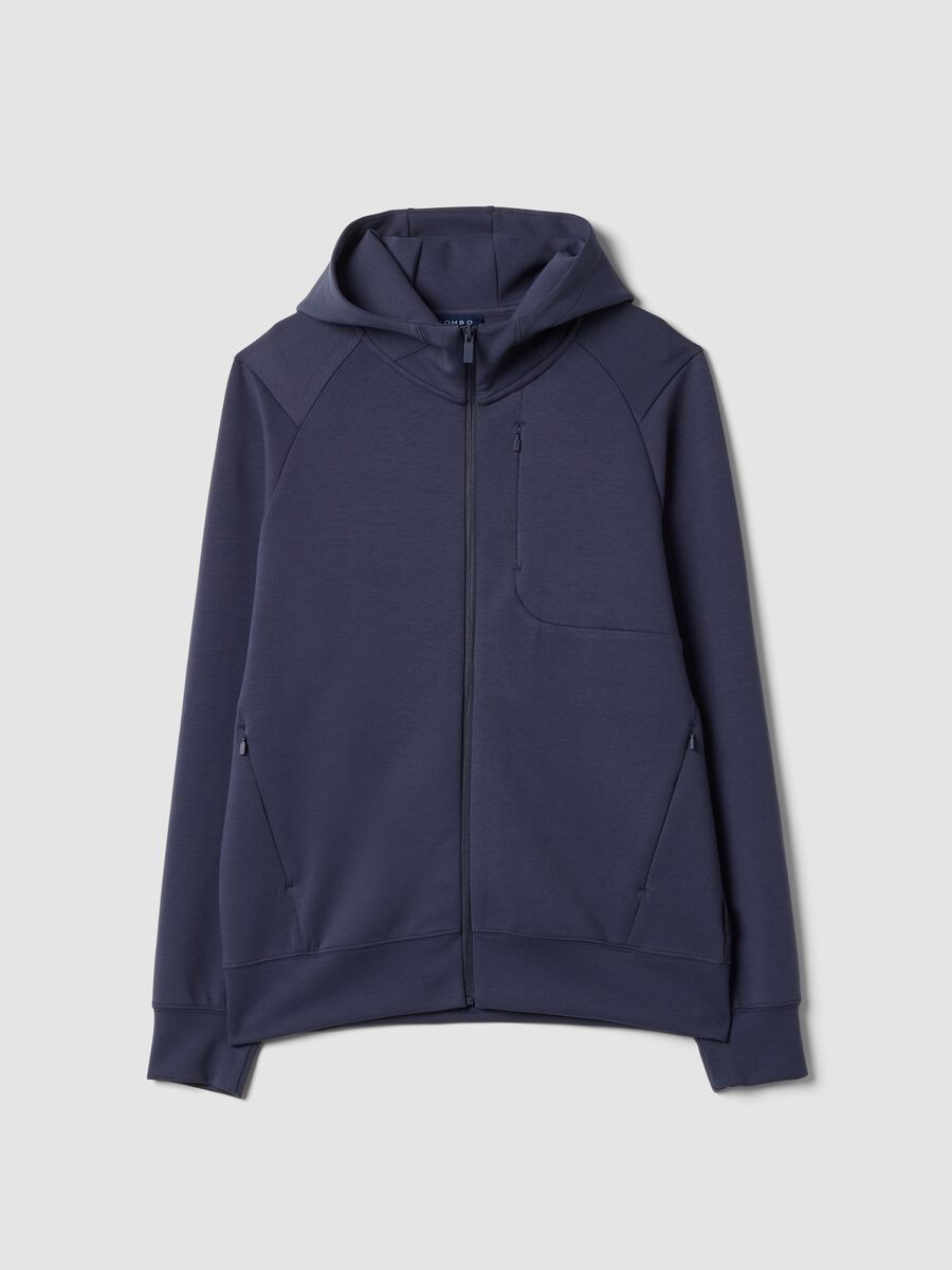 Full-zip blu traspirante in tessuto elasticizzato 2 Way Stretch_4