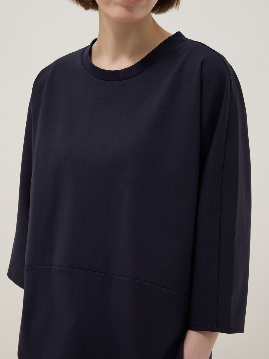 T-shirt in misto cotone elasticizzato blu regular fit_3