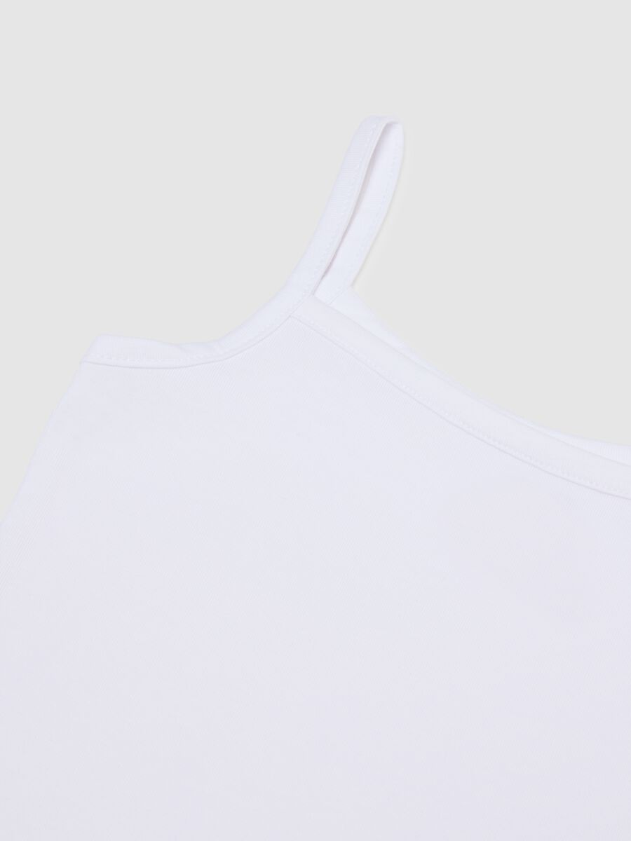 White stretch cotton girl's tank top twin pack regular fit_3
