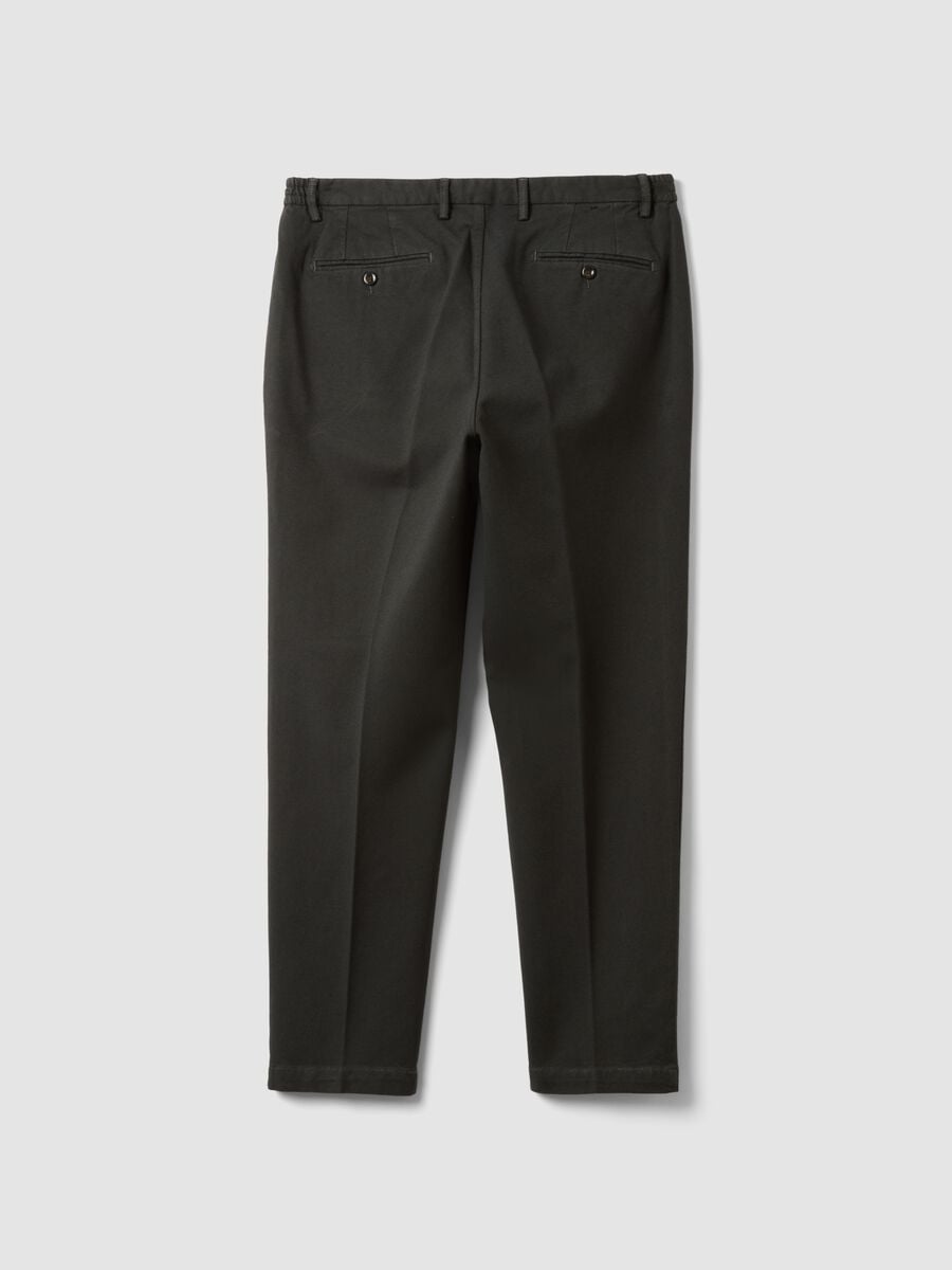 Brown cotton and stretch modal chino trousers_2