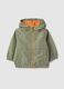 Green children's regular fit jacket with full zip and hood_0