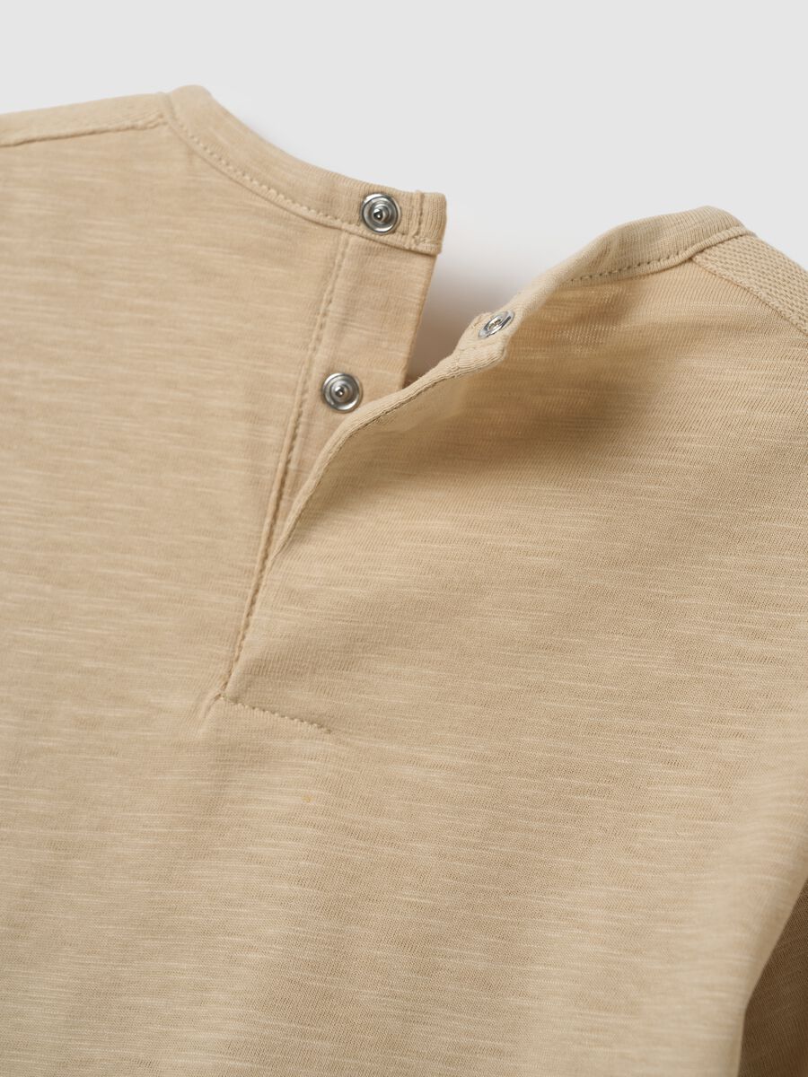 Infant t-shirt in pure beige cotton regular fit_3
