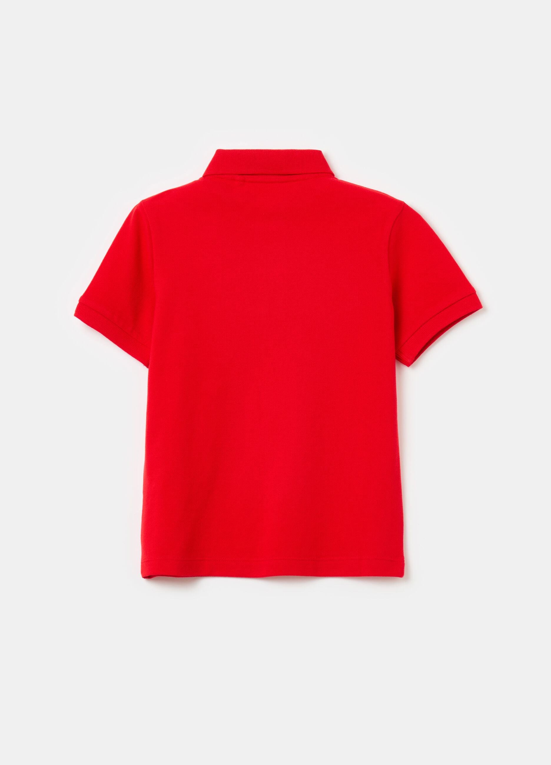 Solid colour cotton piquet polo shirt
