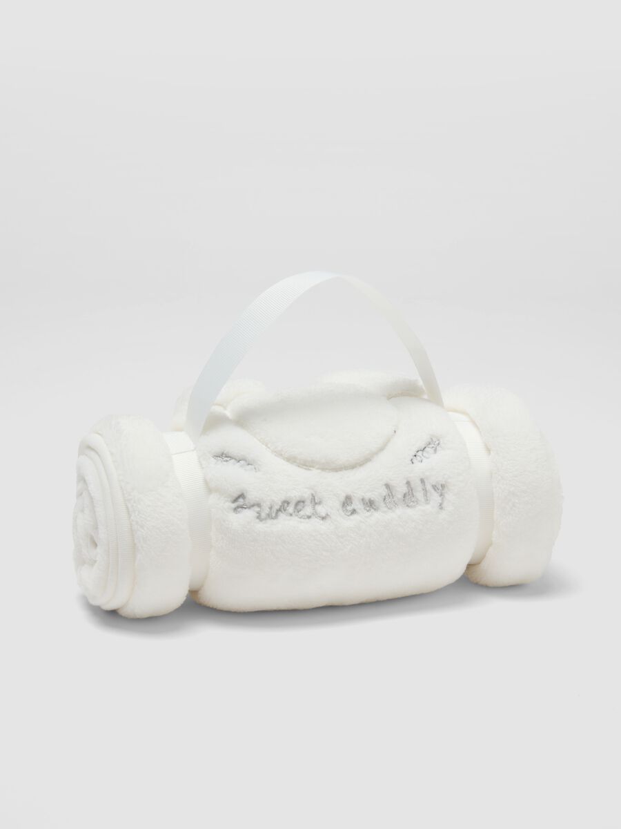 White Mickey-pattern cot blanket_1