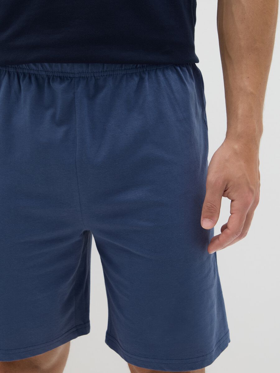 Men's blue cotton regular fit t-shirt and bermuda shorts set_2