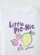Girls' white pure cotton T-shirt with fruit print, regular fit_3
