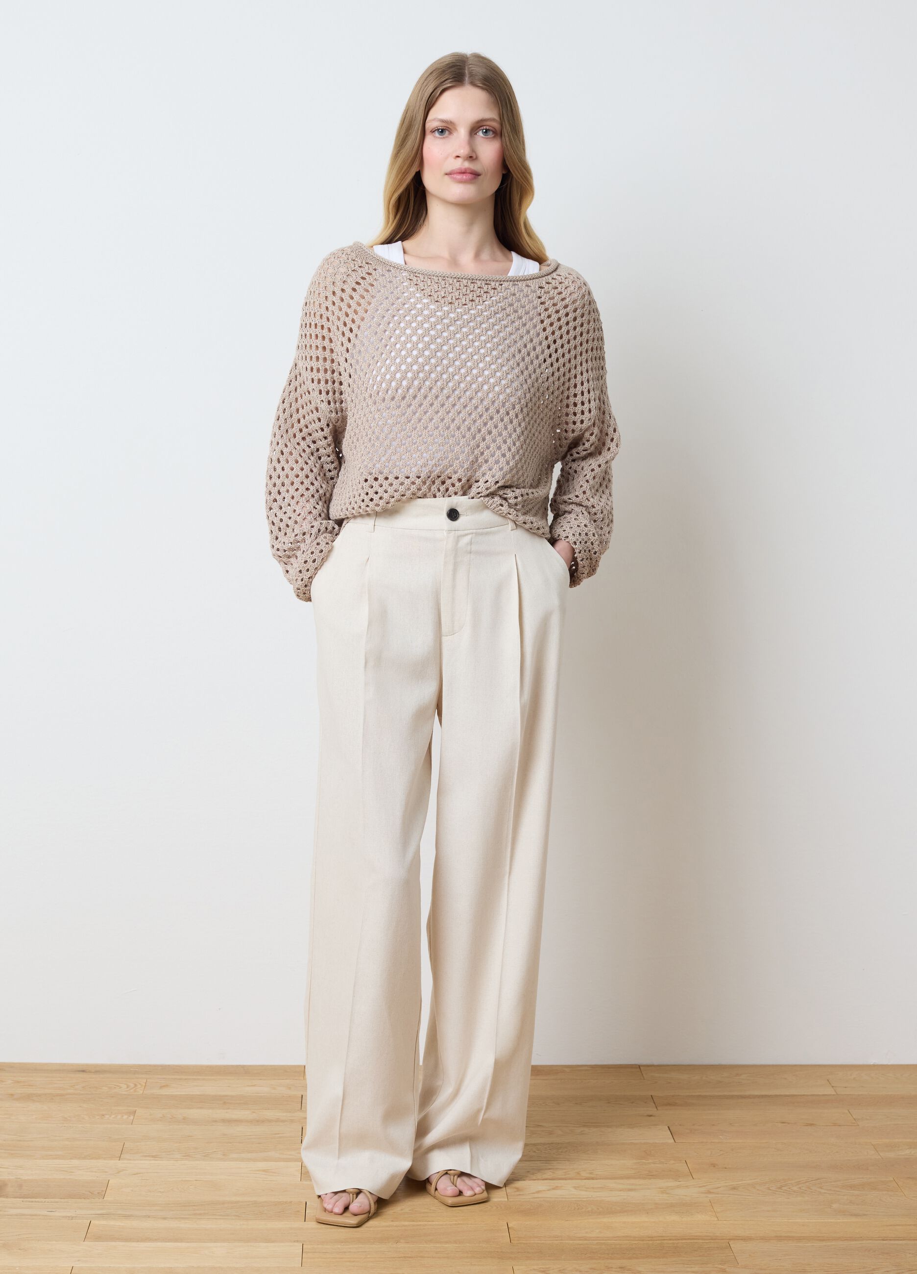 Maglia open stitch in lurex