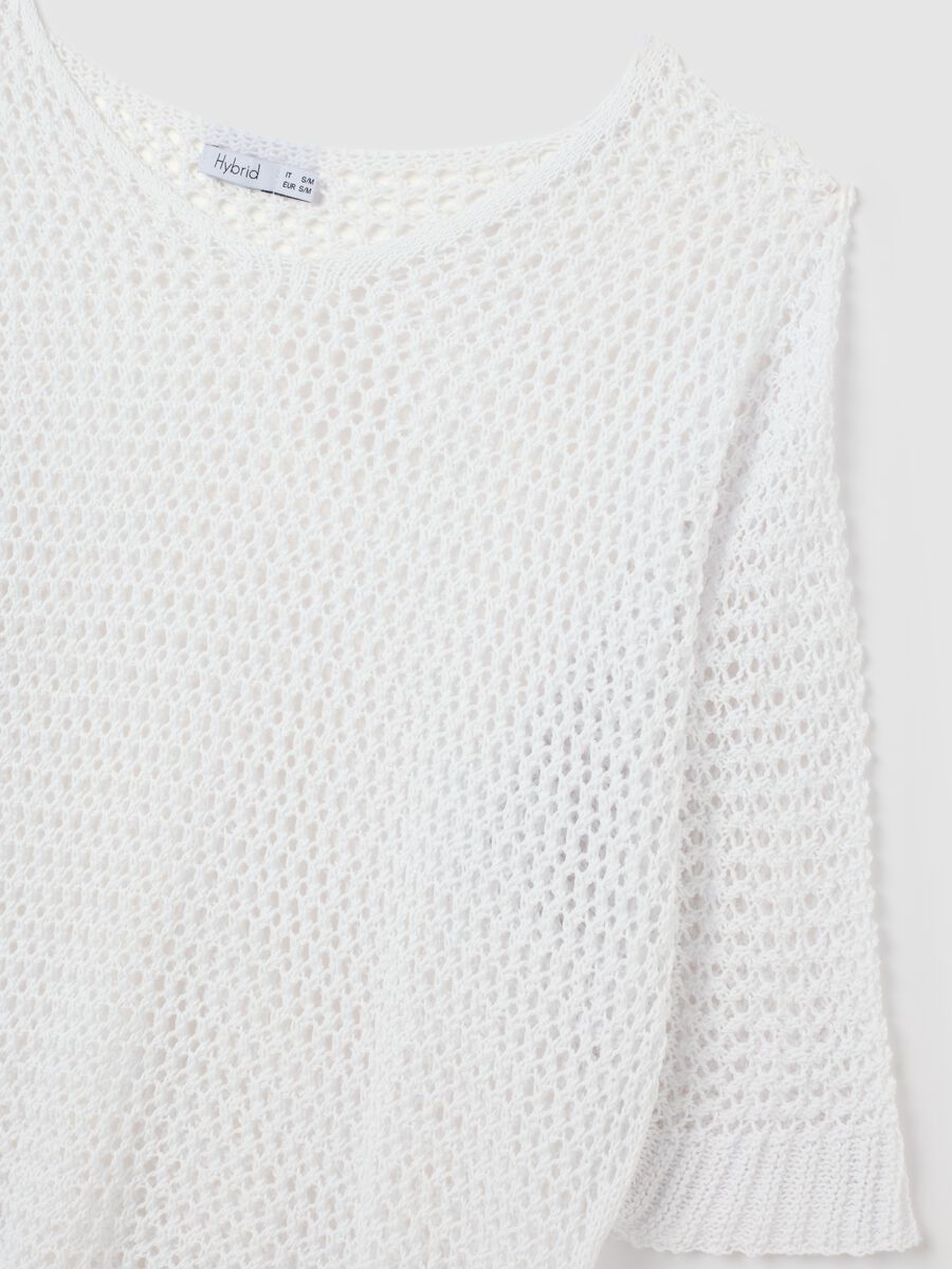 Women's white cotton regular fit jumper_1