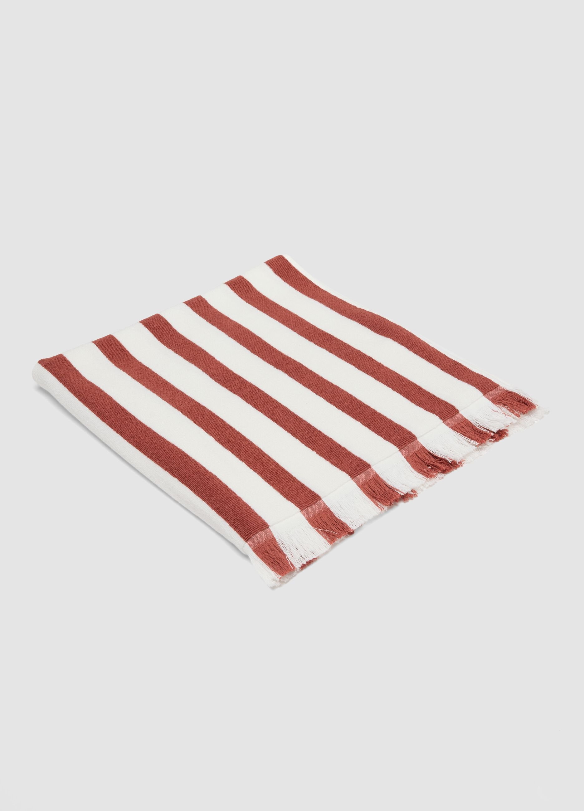 Telo mare multicolor in puro cotone a righe