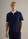 Blue pure cotton polo with buttons, regular fit_0