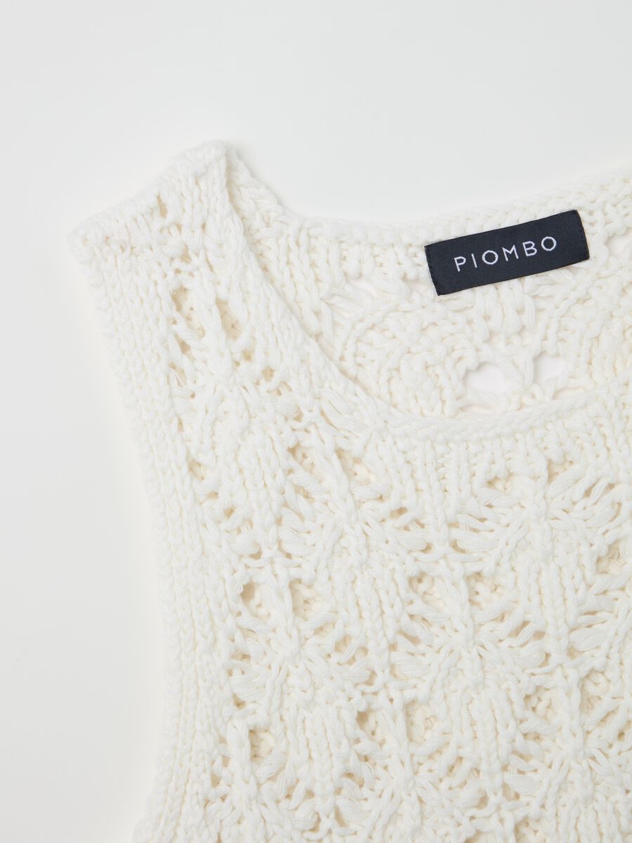 White tank top in crochet cotton_5