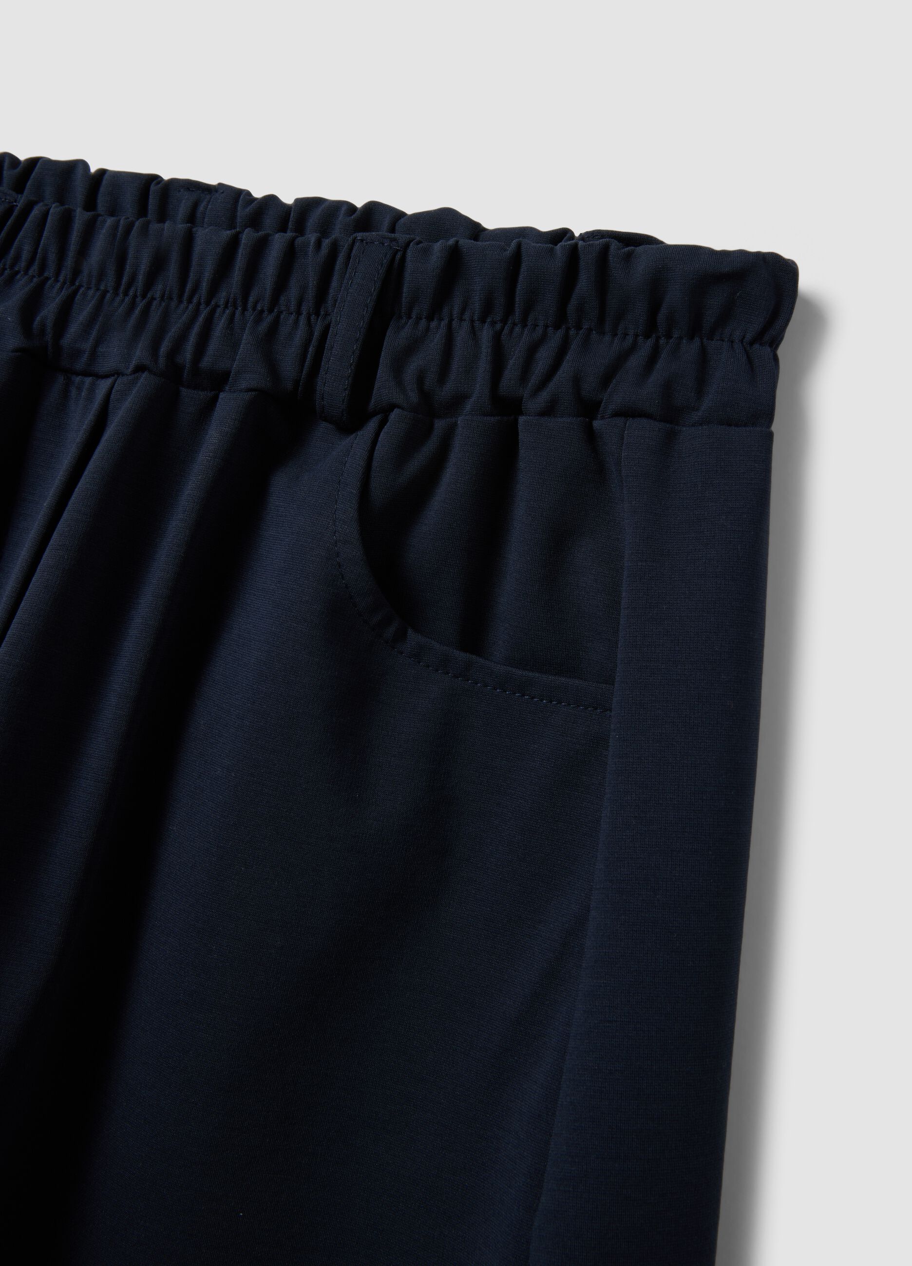Blue stretch cotton trousers