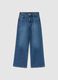 Straight-leg blue pure cotton jeans_4