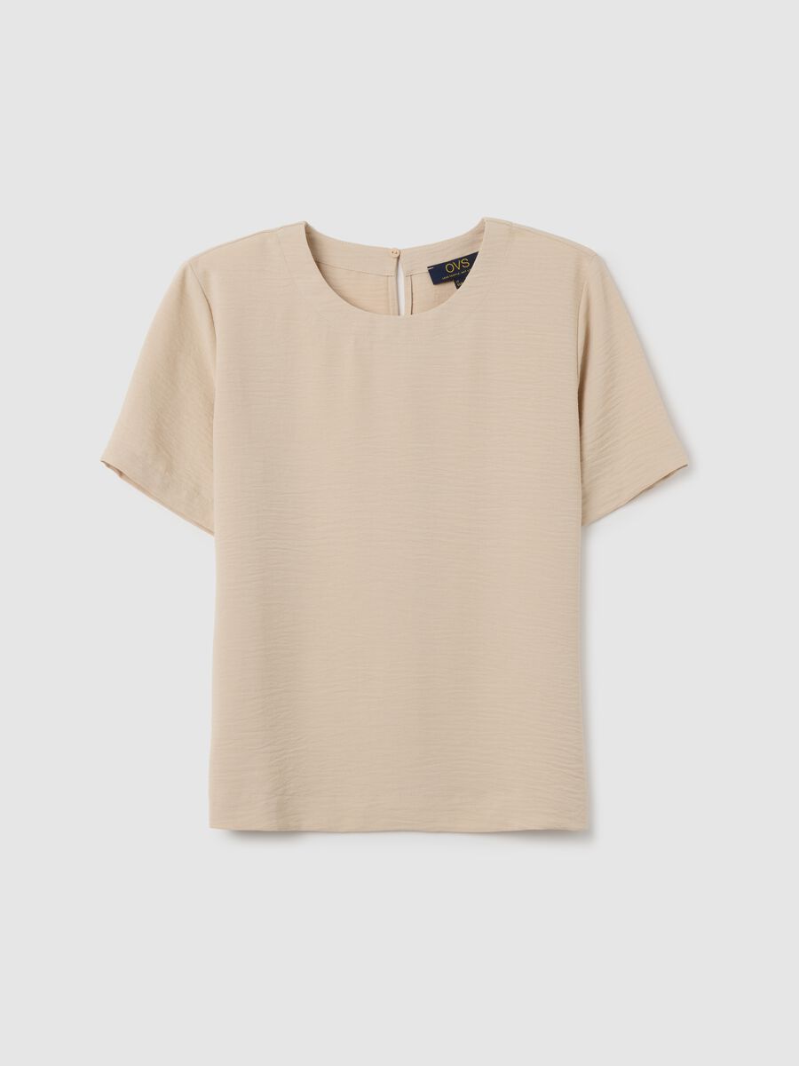 Women's beige regular fit t-shirt_4