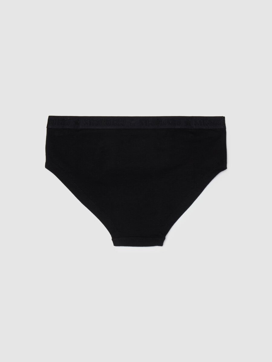 Girls' black cotton knickers regular fit_1